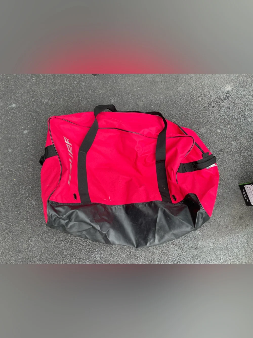 Bauer Red and Black Nylon Hockey Bag